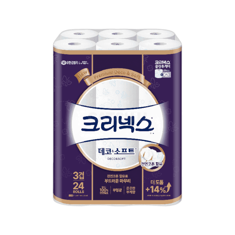 유한킴벌리 크리넥스 데코앤소프트 도톰한 3겹 28m 24롤, 2팩