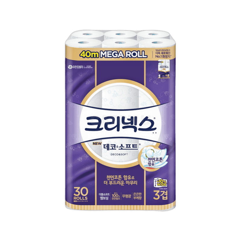 유한킴벌리 크리넥스 데코앤소프트 부케향 3겹 40m 30롤, 1팩