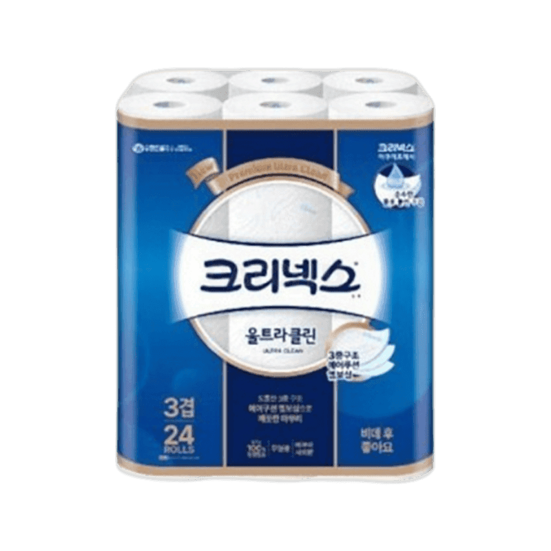유한킴벌리 크리넥스 3겹 울트라클린 25m 24롤, 1팩