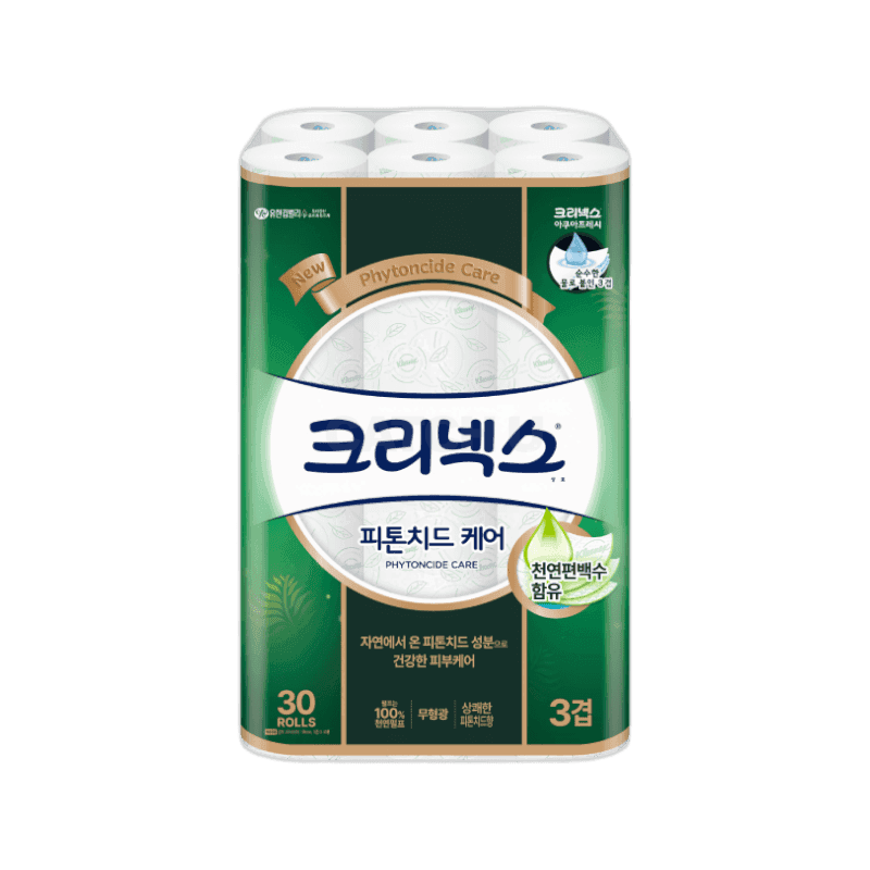 유한킴벌리 크리넥스 피톤치드케어 3겹 27m 30롤, 2팩