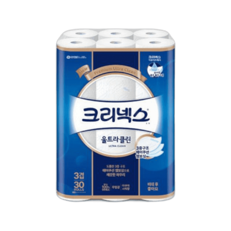유한킴벌리 크리넥스 울트라클린 화장지 3겹 27m 30롤, 1팩