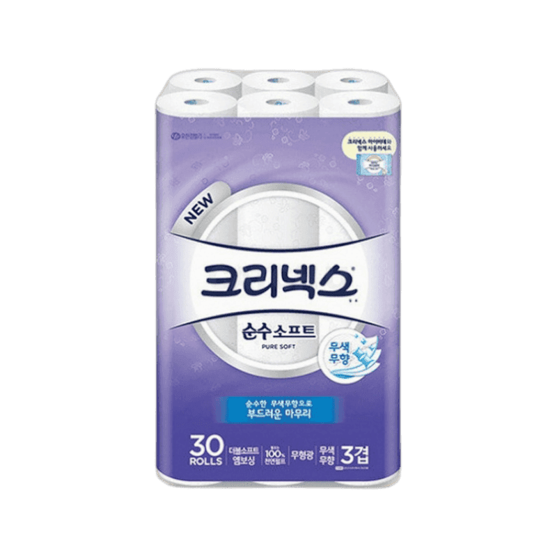 유한킴벌리 크리넥스 순수 소프트 화장지 3겹 30m 30롤, 1팩
