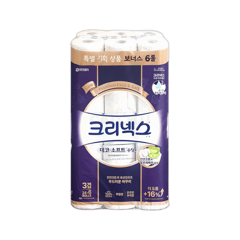 유한킴벌리 크리넥스 데코앤소프트 부케향 3겹 25m 30롤, 2팩