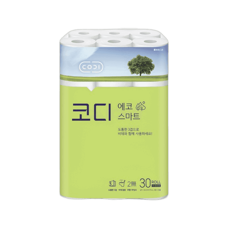 쌍용씨앤비 CODI 에코스마트 화장지 3겹 22m 30롤, 3팩