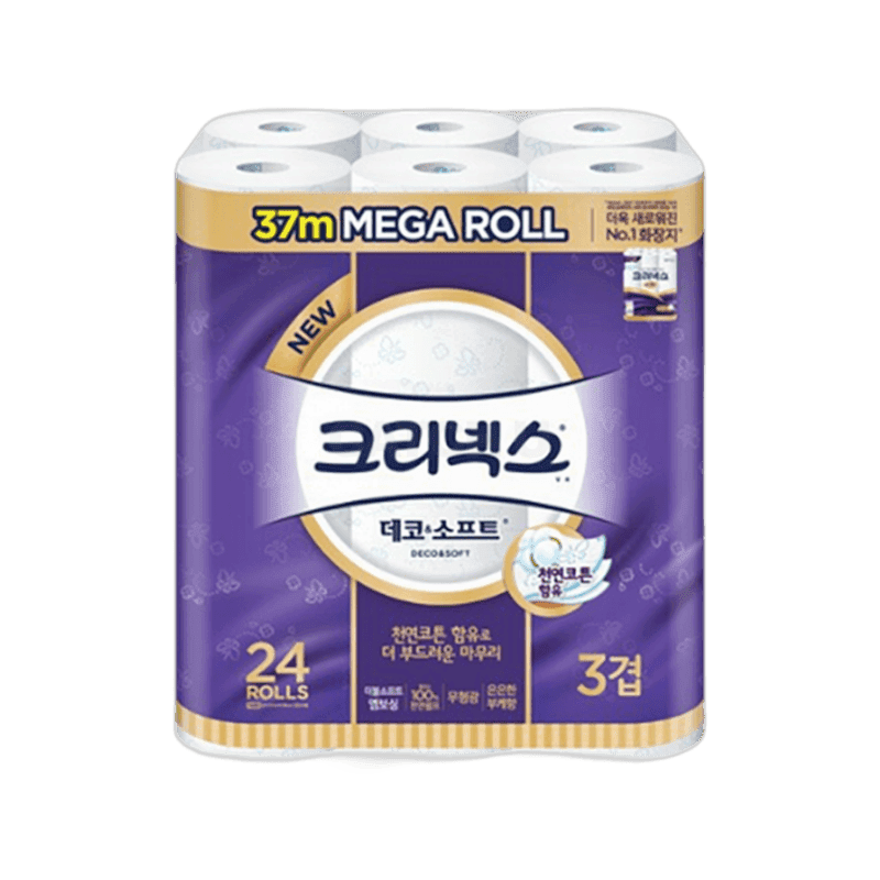 유한킴벌리 크리넥스 데코 앤 소프트 화장지 3겹 37m 24롤, 1팩