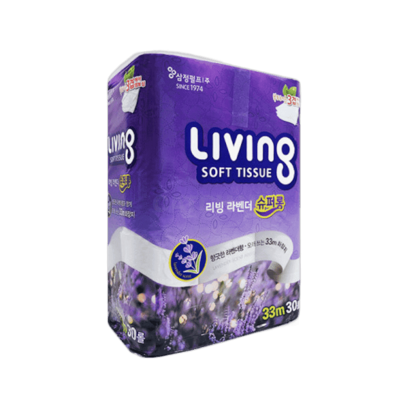 삼정펄프 리빙데코 리빙 라벤더 슈퍼롱 3겹 33m 30롤, 2팩