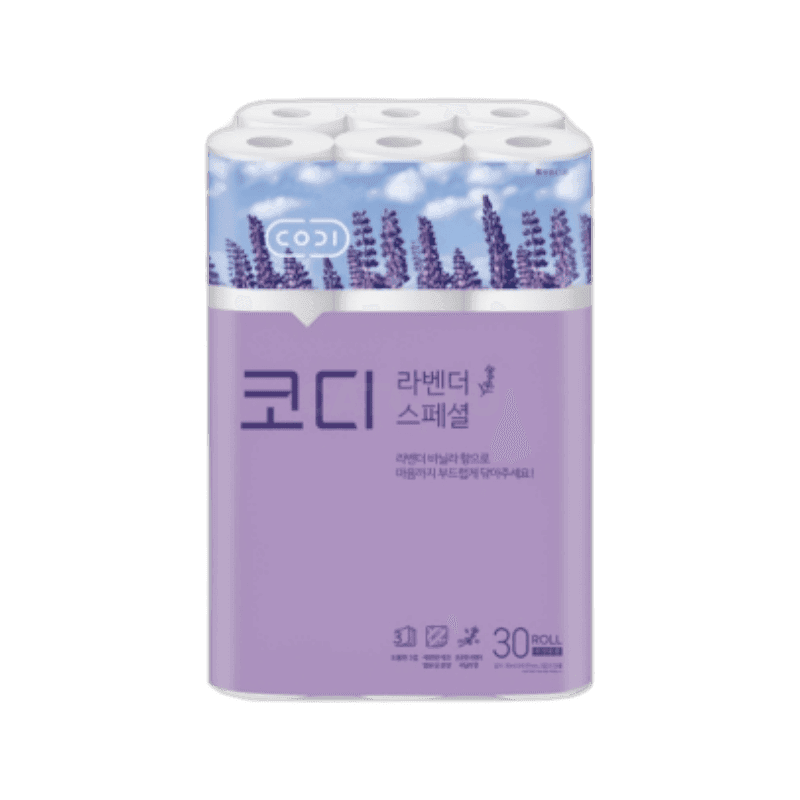 쌍용씨앤비 CODI 라벤더 스페셜 3겹 30m 30롤, 3팩