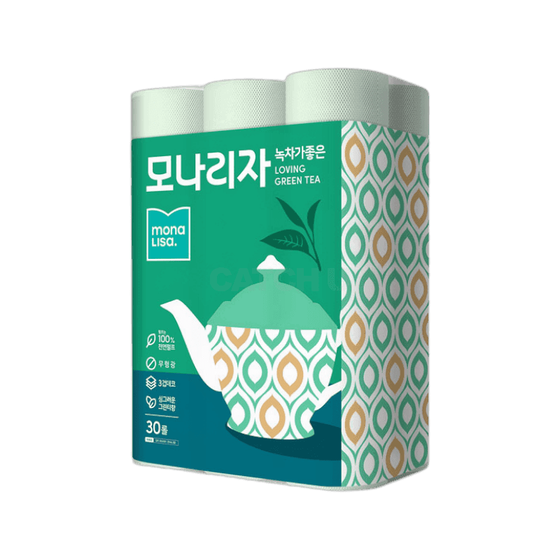 모나리자 녹차가 좋은 데코 3겹 30m  30롤, 3팩