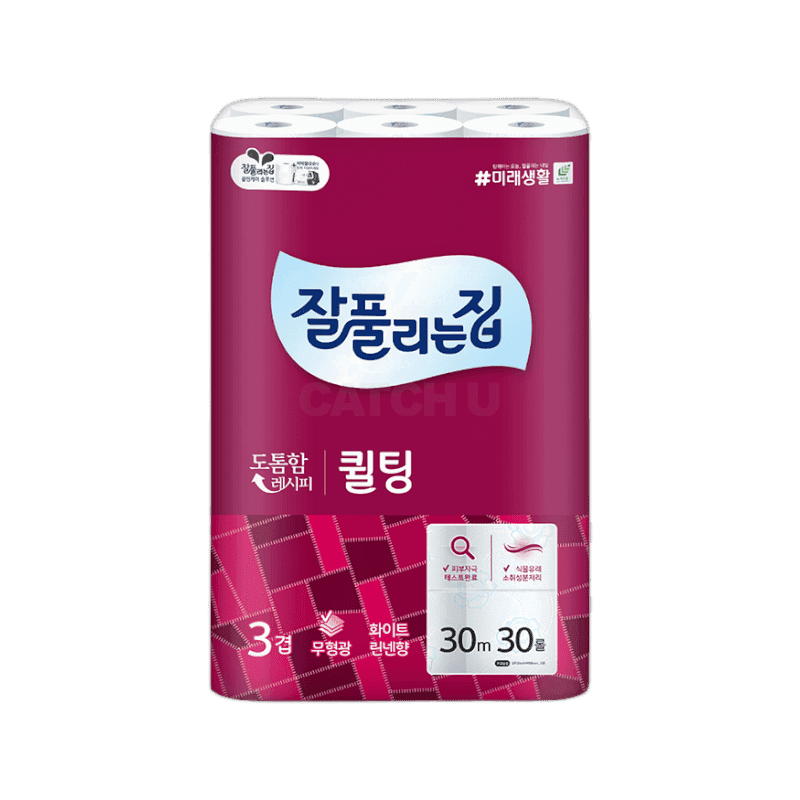 미래생활 잘풀리는집 더도톰한 퀼팅 3겹 30m 24롤, 3팩