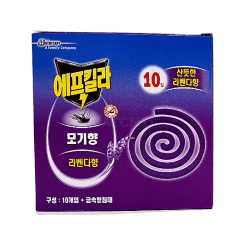 엘지생활건강 에프킬라 티 모기향 라벤더향 + 금속받침대 10개입 8개