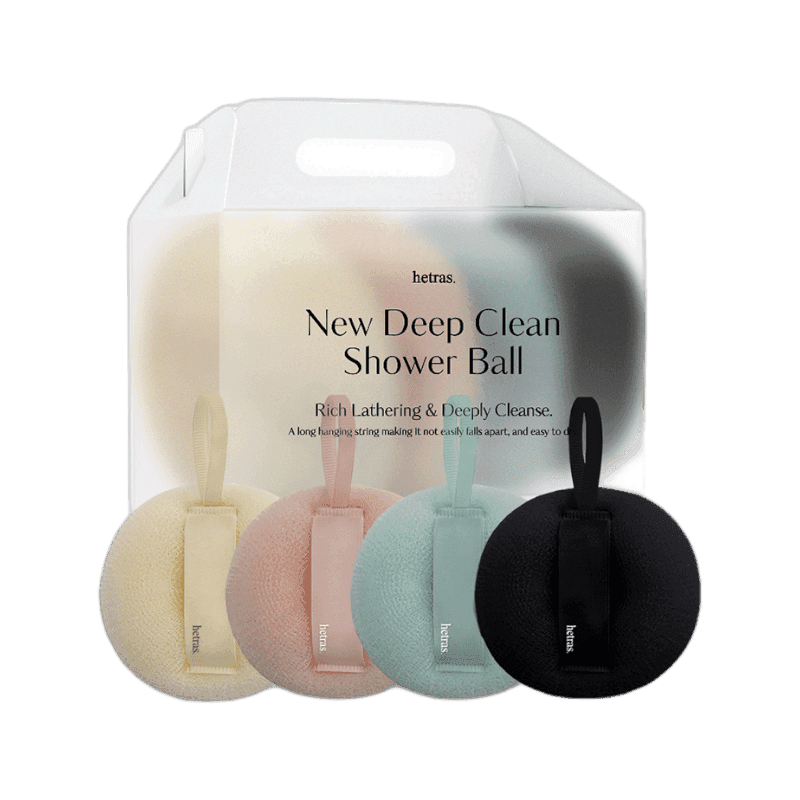 헤트라스 뉴 딥클린 샤워볼 4개입 샤워 목욕 타올 거품 선물세트