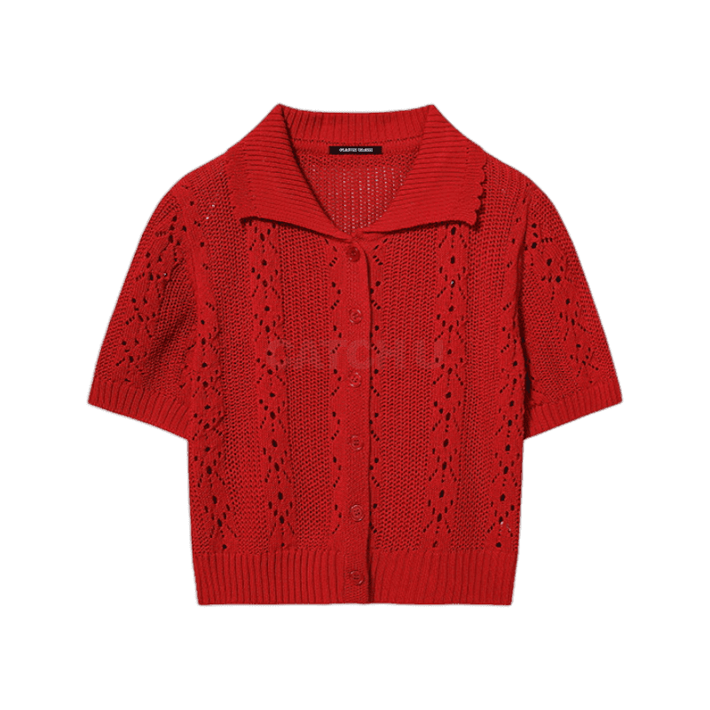 플라스틱아일랜드 카라 스카시 펀칭 가디건 PRTKG027