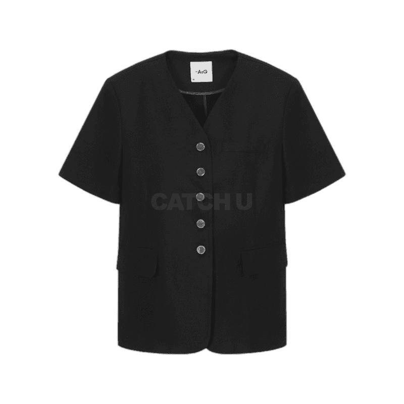 더엣지 린넨 블렌디드 반팔 자켓