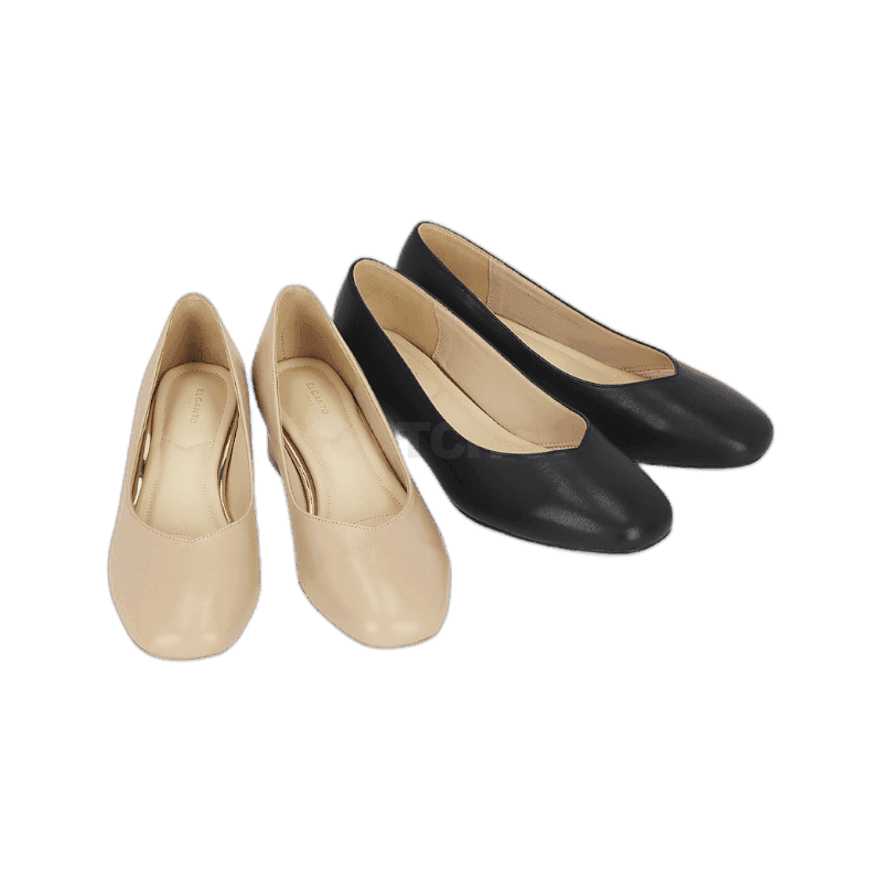 엘칸토 HC14 여성 쿠션업 양가죽 힐 장식 펌프스 LCWD53U513