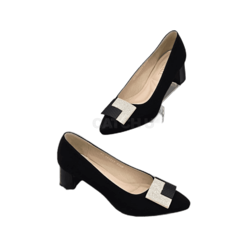 탠디 여성 미들힐 사각장식 펌프스 4SA 12HH42HY19 W-083