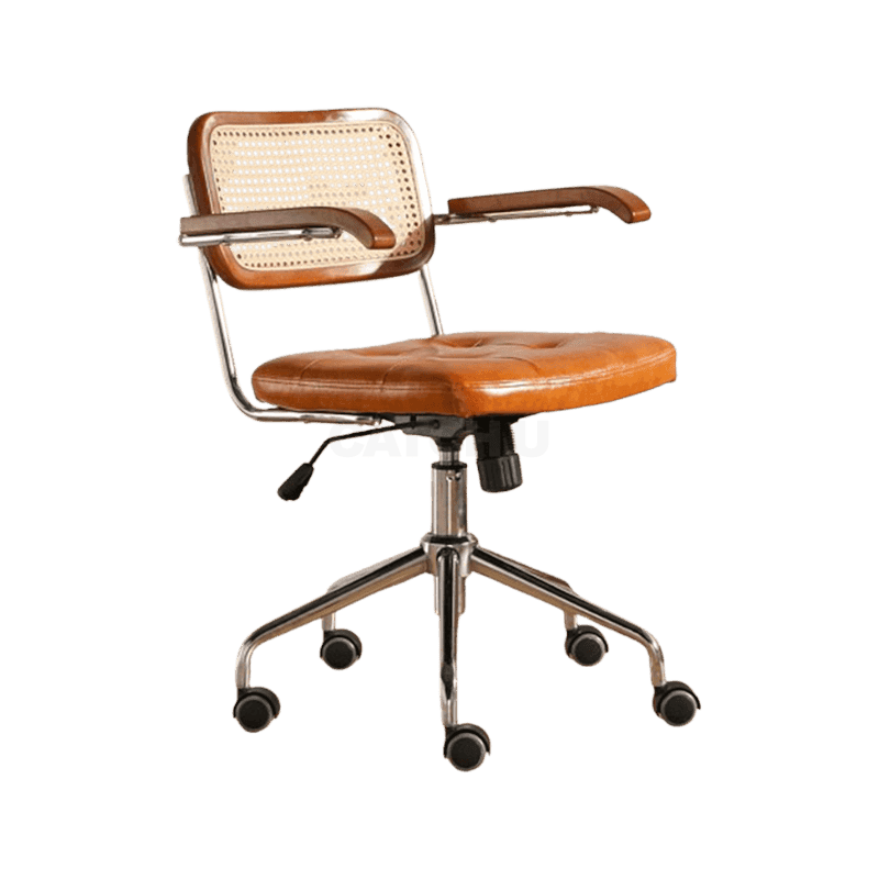 라탄 바퀴 의자 회전 카페 오피스 디자인체어 책상