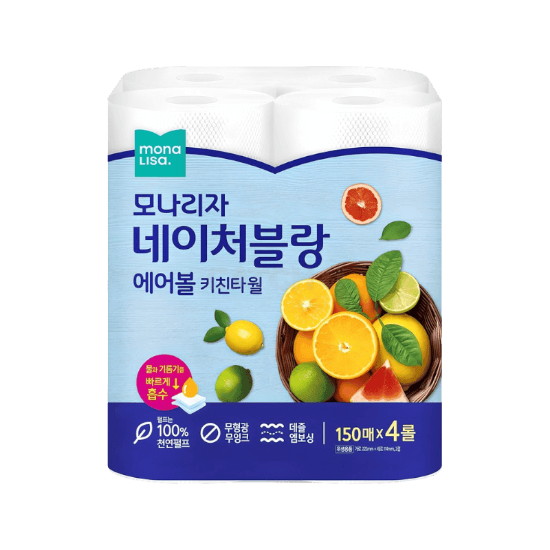 모나리자 네이처블랑 에어볼 천연펄프 롤키친타올, 4개입, 1개