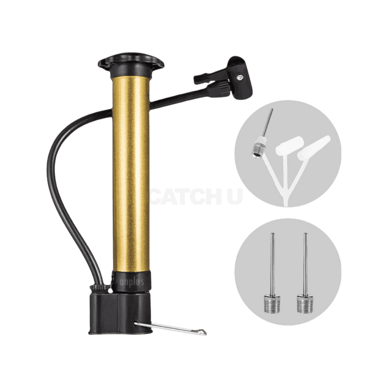 앙플러스 스포츠 캠핑 다용도 에어펌프, 블랙 + 황금색, 1개