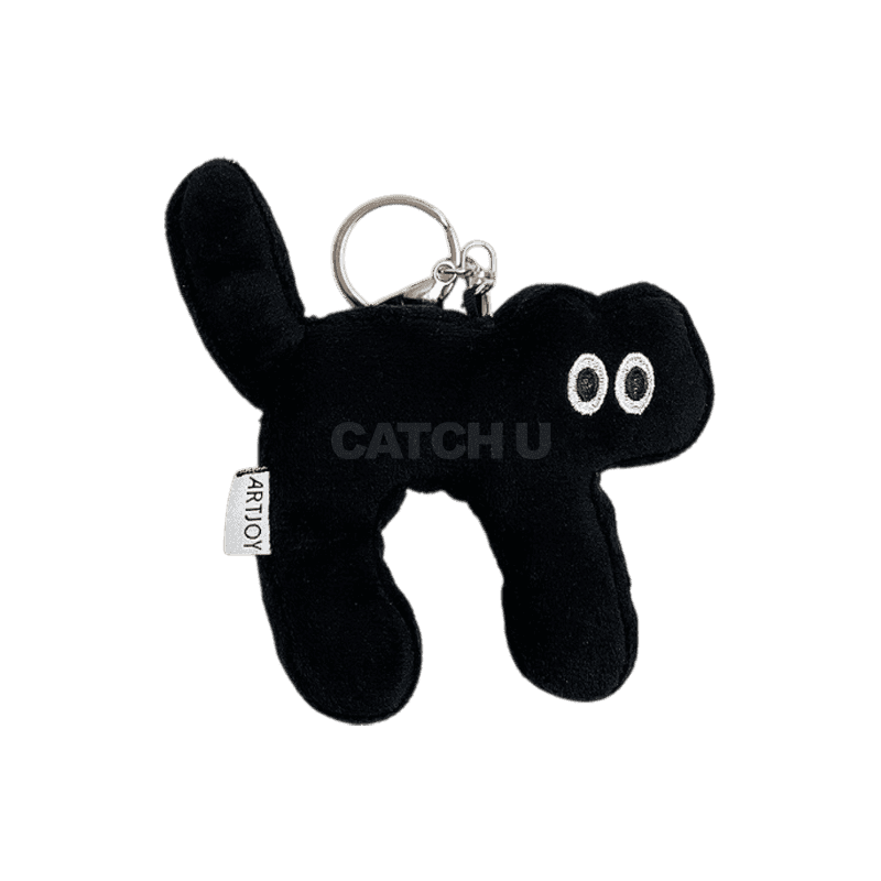 아트조이 띠용캣 고양이 키링, 13cm, BLACK, 1개