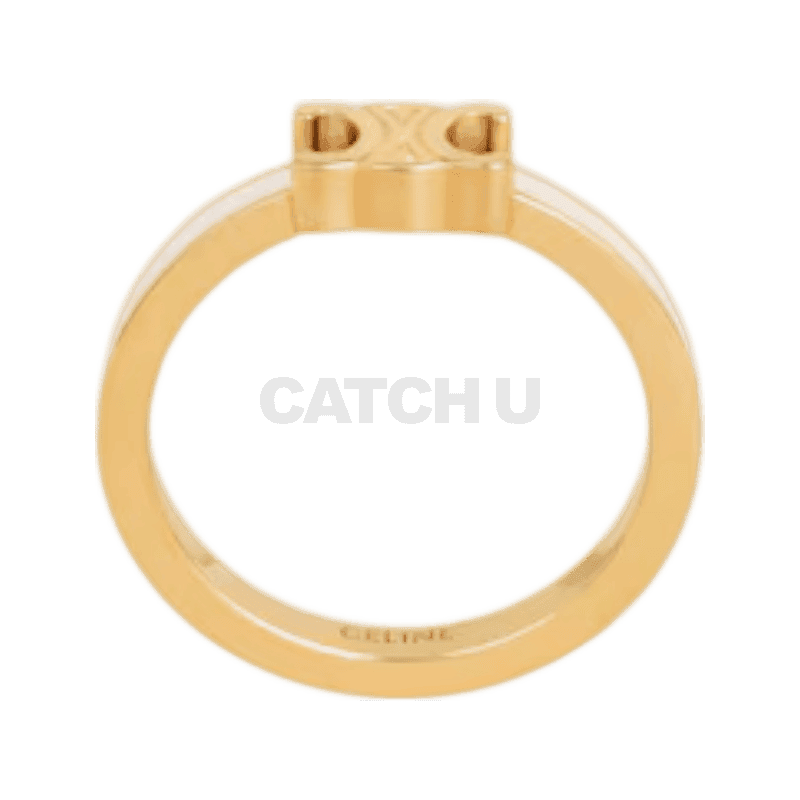 셀린느 트리옹프 반지 - 에나멜 & 골드 피니시 브라스 골드아이보리 461NL6BRE01GI
