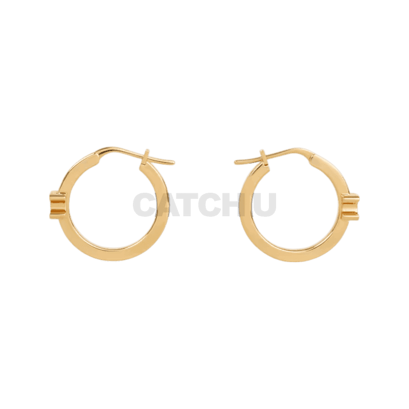 셀린느 트리옹프 후프 - 에나멜 & 골드 피니시 브라스 골드아이보리 461NK6BRE01GI