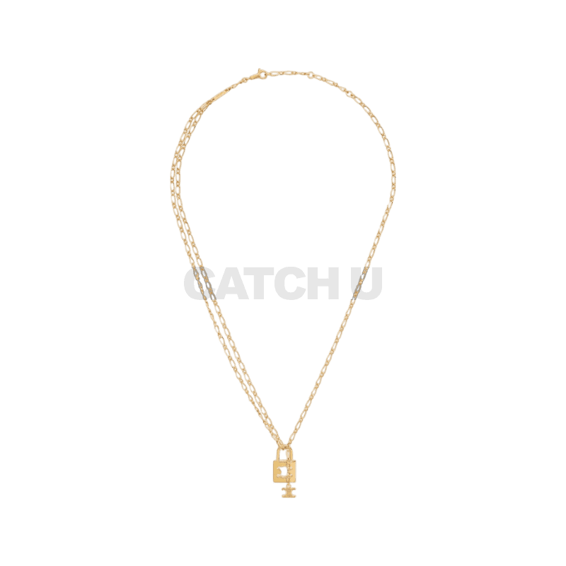 셀린느 트리옹프 락 목걸이 - 골드 피니시 브라스 골드 461HH6BRA35OR