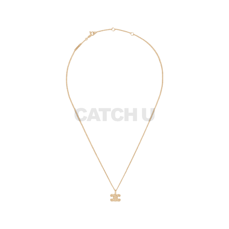 셀린느 트리옹프 라인스톤 목걸이 - 골드 피니시 브라스 & 크리스탈 골드 460GB6BZI35OR