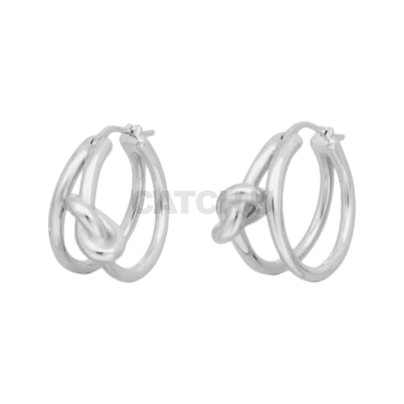 셀린느 노트 더블 후프 - 로듐 피니시 브라스 실버 461FX6BRA36SI