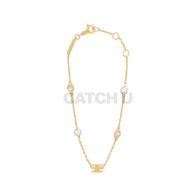 셀린느 CELINE 레 페를르 팔찌 - 레진 펄 스트라스 골드 피니시 브라스 골드아이보리 461JE6RPS01GI