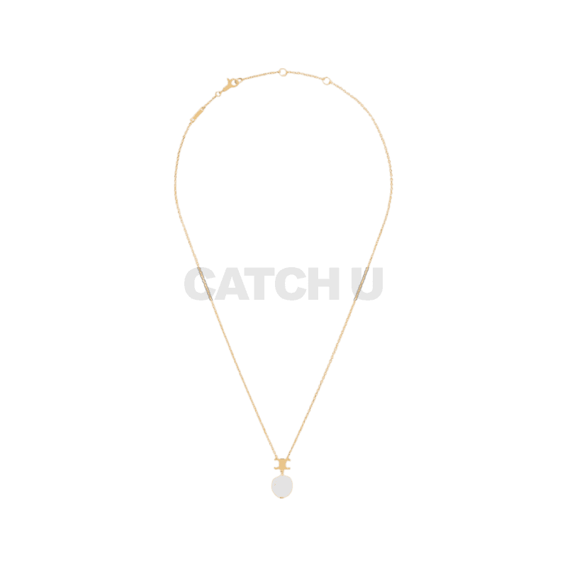 셀린느 CELINE 레 페를르 목걸이 - 레진 펄 & 골드 피니시 브라스 골드아이보리 461GZ6PRB01GI