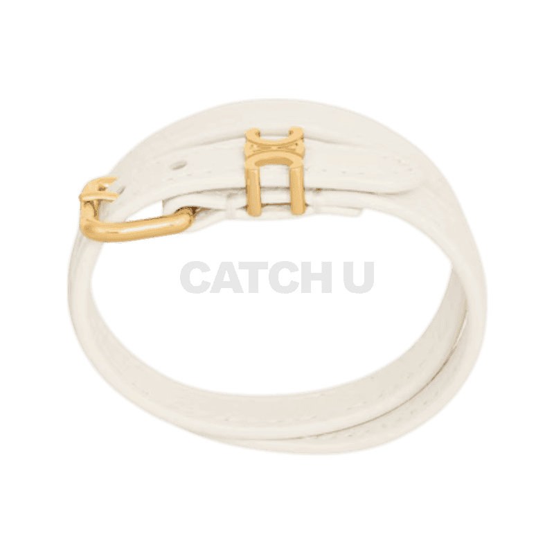 셀린느 CELINE 레 퀴르 더블 팔찌 - 부드러운 카프스킨 & 골드 피니시 브라스 에크루골드 460SF3SMO60EC