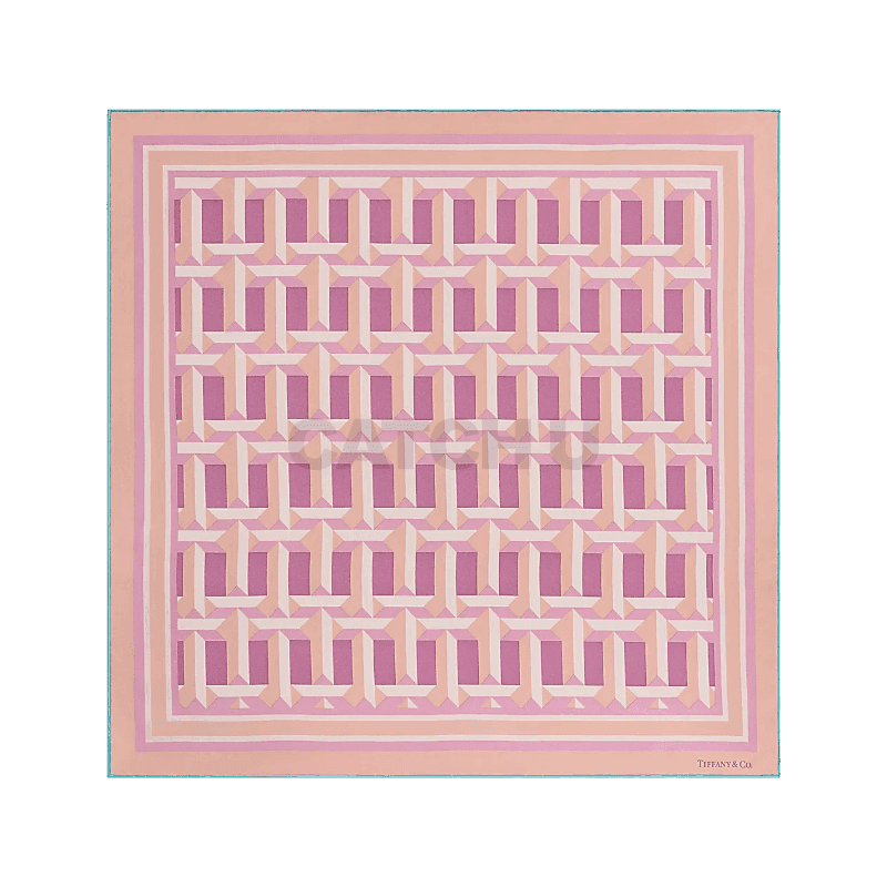 티파니앤코 Tiffany T True 스퀘어 스카프, 크리스탈 핑크 실크 72020359
