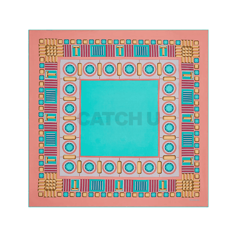티파니앤코 패싯 스퀘어 스카프, 블루 실크 73250749