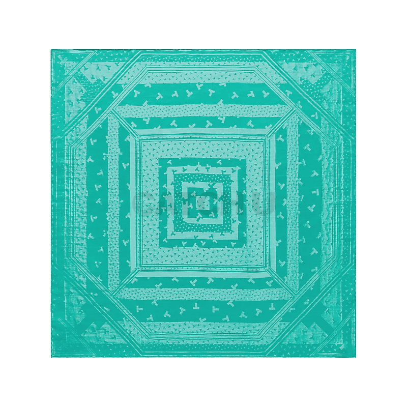 티파니앤코 Tiffany T 댄싱 T 스퀘어 스카프, 블루 자카드 실크 72030230