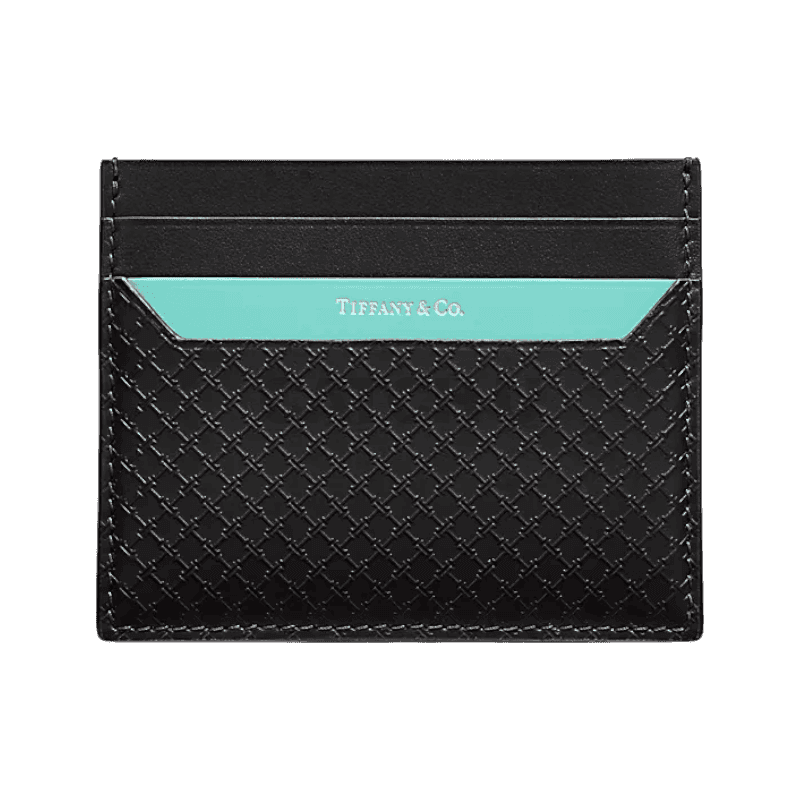티파니앤코 T 스퀘어 카드 케이스, 블랙 레더 74279260