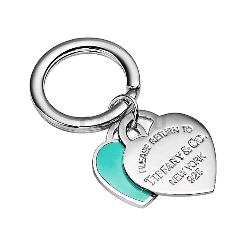 티파니앤코 리턴 투 티파니™ 더블 하트 태그 키 링 실버, 블루 72224353