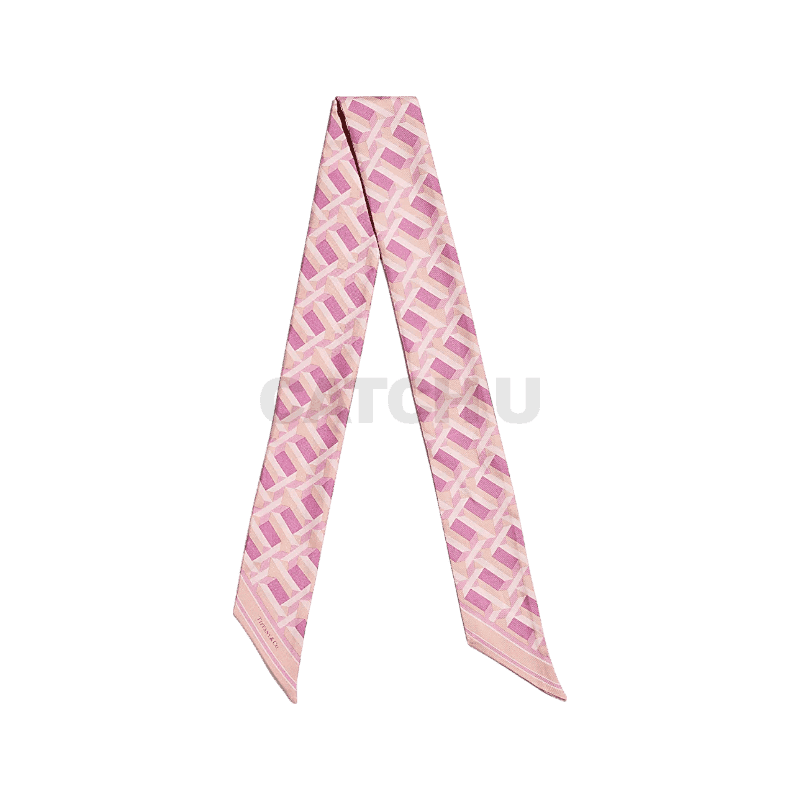 티파니앤코 Tiffany T True 리본 스카프, 크리스탈 핑크 실크 72020812