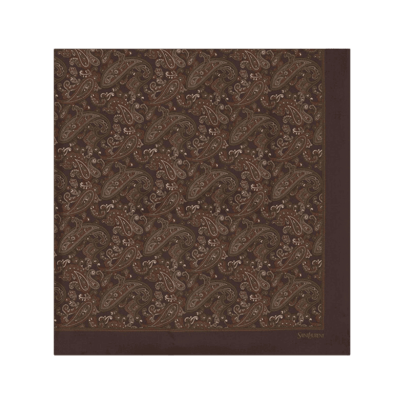 생로랑 페이즐리 실크 트윌 소재 스퀘어 스카프 8259283Y0012565