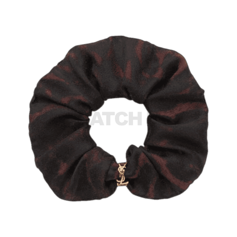 생로랑 실크 및 캐시미어 자카드 소재 CASSANDRE 스크런치 8431753YS369780