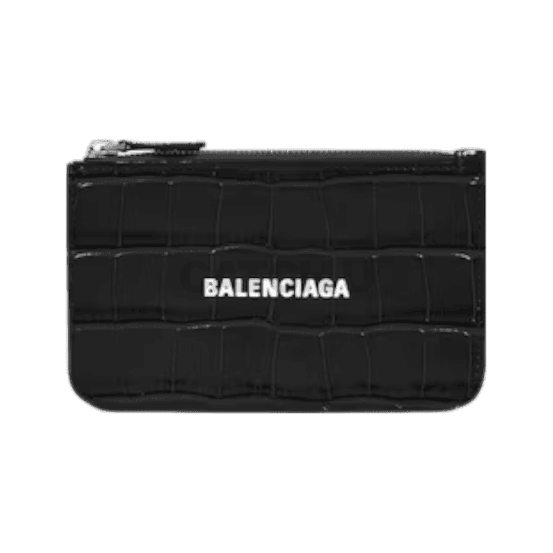 발렌시아가 캐쉬 라지 크로커다일 엠보싱 롱 동전 & 카드 홀더 6371301LRR31090
