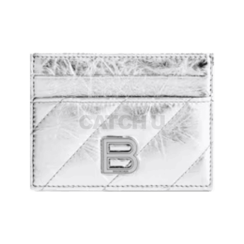발렌시아가 크러쉬 메탈라이즈드 퀼티드 카드 홀더 766467210IW8110