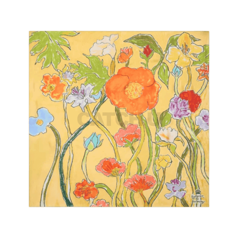 버버리 하이그로브 캐스케이딩 플라워 실크 스카프 81104121