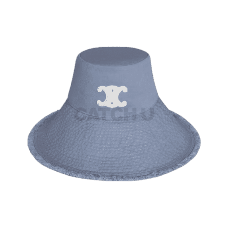 셀린느 트리옹프 버킷 햇 개버딘 코튼 워시드 페리윙클 블루 AA08A234X.GAA6