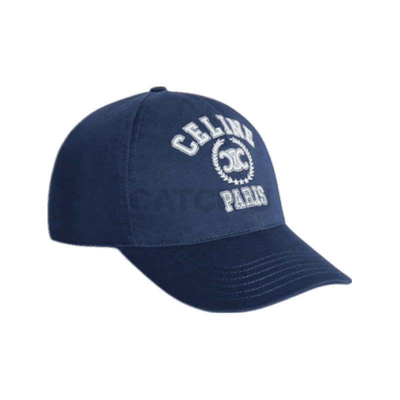 셀린느 유니버시티 베이스볼 캡 개버딘 코튼 워시드 인디고 오프 화이트 AA08D234X.FZC5