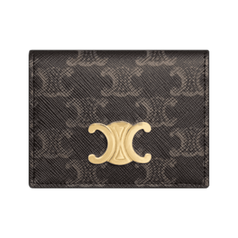 셀린느 바이폴드 카드 지갑 트리옹프 캔버스 탠 10P352CQH.04LU