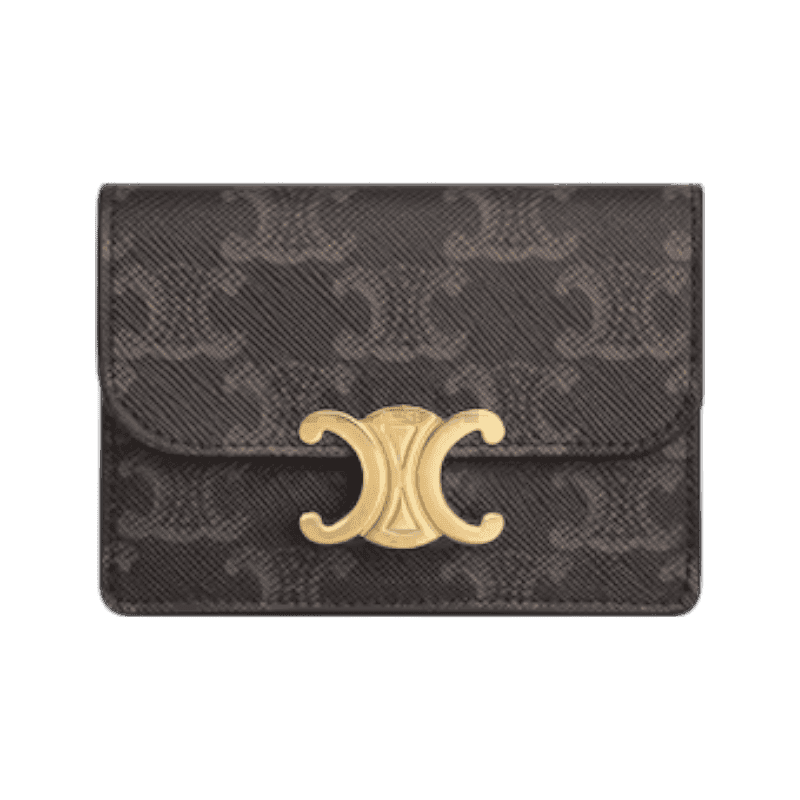 셀린느 트리옹프 플랩 카드 지갑 트리옹프 캔버스 탠 10I582CPJ.04LU