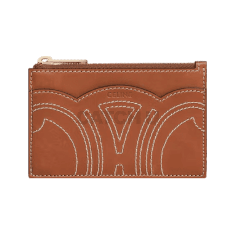 셀린느 지퍼 카드 지갑 내추럴 카프스킨 탠 10P363BFV.04LU