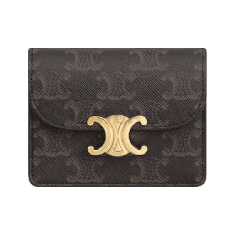 셀린느 트리옹프 명함 지갑 트리옹프 캔버스 & 램스킨 탠 10N062DB7.04LU