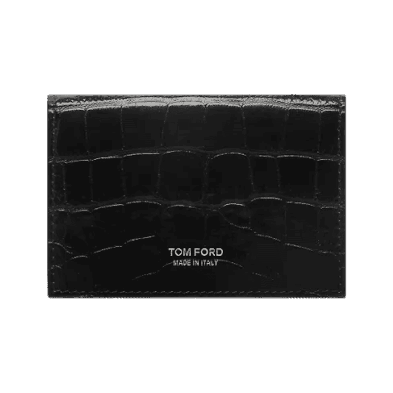 톰포드 T 라인 스탬프드 크로커다일 비즈니스 카드 홀더 