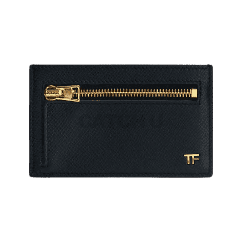 톰포드 T 라인 그레인 레더 TF 지퍼 포켓 카드지갑 